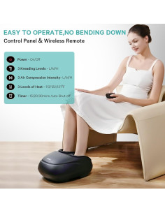 Masajeador de Pies KNQZE KF7 con Calor y Control Remoto 2