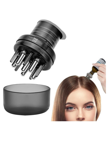 Masajeador de cuero cabelludo Valuatic negro 2 en 1 para aceite