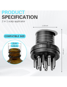 Masajeador de cuero cabelludo Valuatic negro 2 en 1 para aceite 2