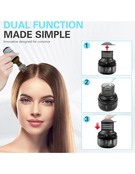 Masajeador de cuero cabelludo Valuatic negro 2 en 1 para aceite