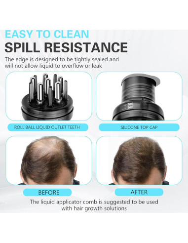 Masajeador de cuero cabelludo Valuatic negro 2 en 1 para aceite