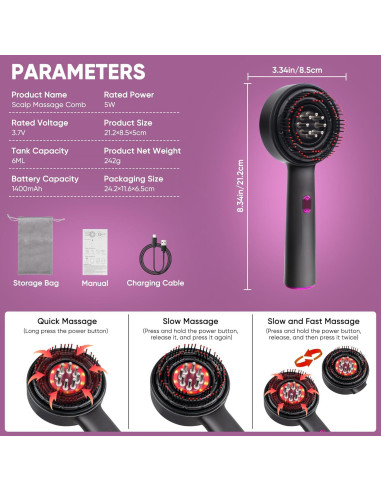 Aplicador de Aceite para Cabello MPADQ Masajeador IPX7