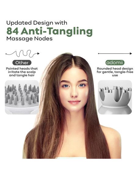 Masajeador Eléctrico de Cuero Cabelludo Adomii - 84 Nodos