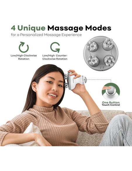 Masajeador Eléctrico de Cuero Cabelludo Adomii - 84 Nodos