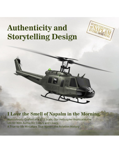 Carmanon UH-1 Helicóptero RC 1/27 con Auto-Flotación