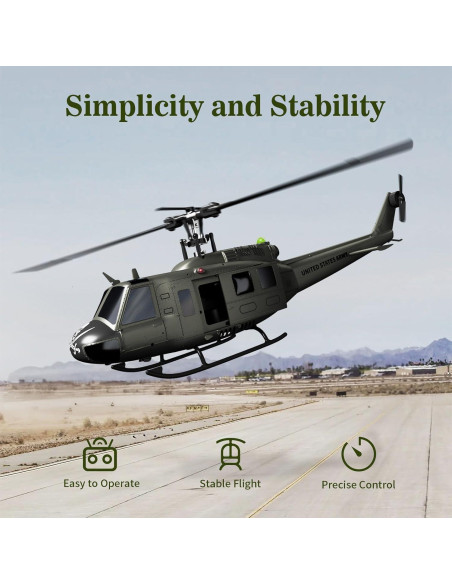 Carmanon UH-1 Helicóptero RC 1/27 con Auto-Flotación