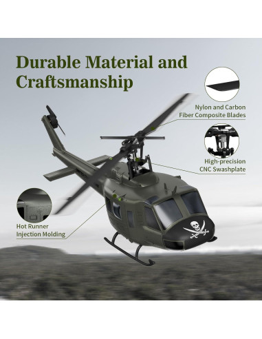 Carmanon UH-1 Helicóptero RC 1/27 con Auto-Flotación