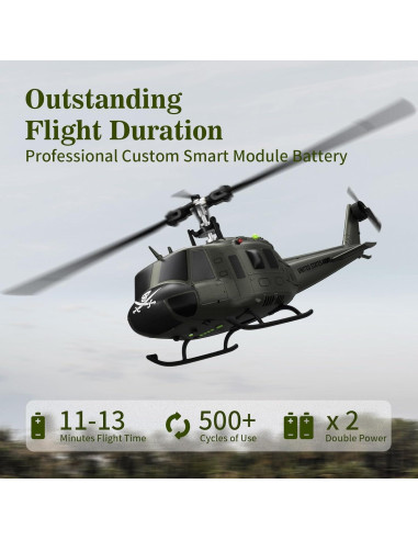 Carmanon UH-1 Helicóptero RC 1/27 con Auto-Flotación