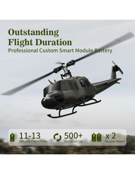 Carmanon UH-1 Helicóptero RC 1/27 con Auto-Flotación