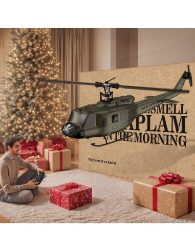 Carmanon UH-1 Helicóptero RC 1/27 con Auto-Flotación