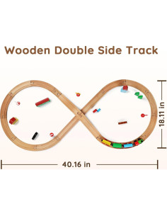 Juego de tren de madera SainSmart Jr. para niños 3-5 años 2