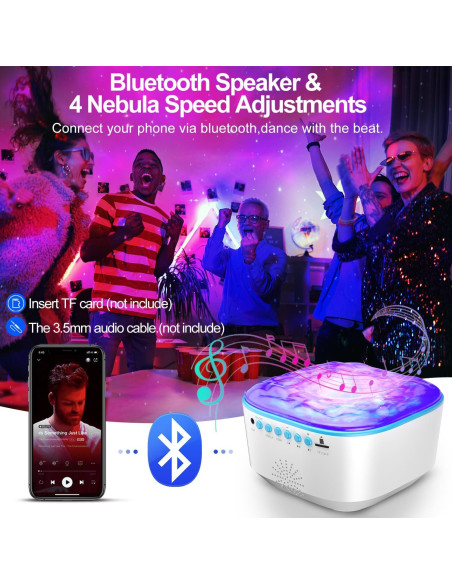 Proyector de Estrellas JUZIHAO Luz Nocturna con Bluetooth Proyector de Estrellas JUZIHAO Luz Nocturna con Bluetooth