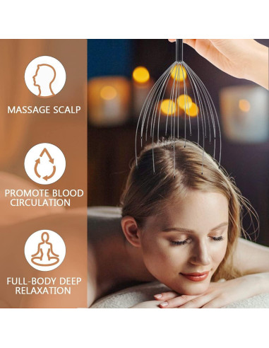 Paquete de 2 Masajeadores de Cabeza Svjetiq 20 Dedos Relax