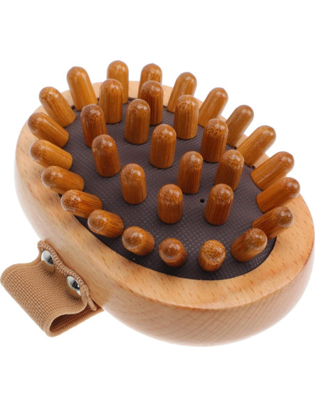 Masajeador Manual FRCOLOR 2 Pcs Cepillo de Madera 11x8cm