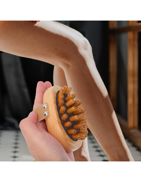 Masajeador Manual FRCOLOR 2 Pcs Cepillo de Madera 11x8cm