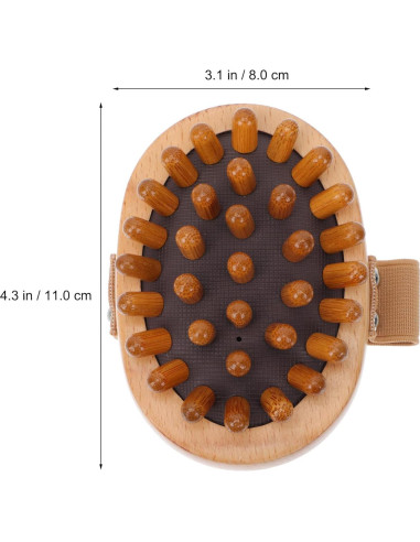 Masajeador Manual FRCOLOR 2 Pcs Cepillo de Madera 11x8cm