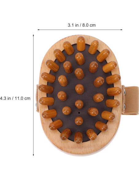 Masajeador Manual FRCOLOR 2 Pcs Cepillo de Madera 11x8cm