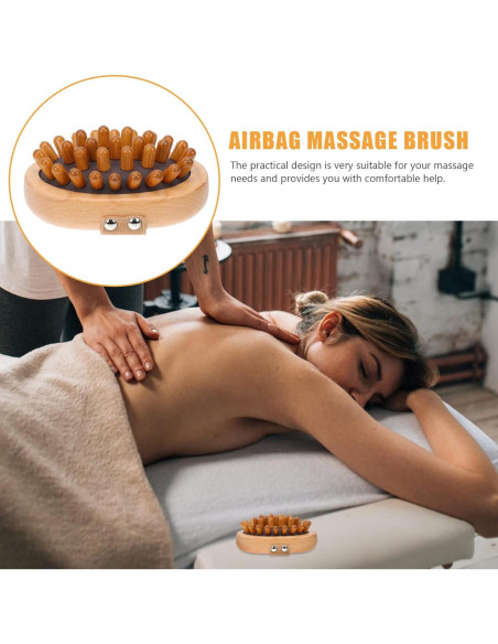 Masajeador Manual FRCOLOR 2 Pcs Cepillo de Madera 11x8cm