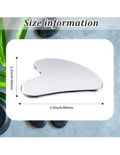 Gua Sha Facial Acero Inoxidable Nuanchu Masajeador Plata 2