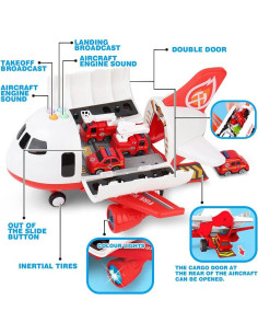 Dwi Dowellin Juguete de Avión y Camiones de Bomberos 2