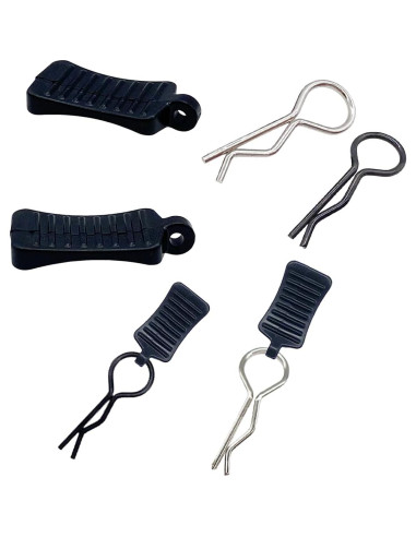 50 Clips de Carrocería RC HIQTRADEBYJJ 24mm Pestañas Negras