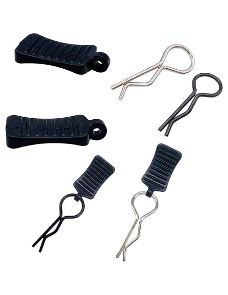 50 Clips de Carrocería RC HIQTRADEBYJJ 24mm Pestañas Negras