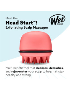 Masajeador Exfoliante Wet Brush Coral para Cuero Cabelludo 2