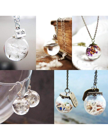 50 Mini Botellas de Vidrio 10mm PH PandaHall con Tapas de Latón