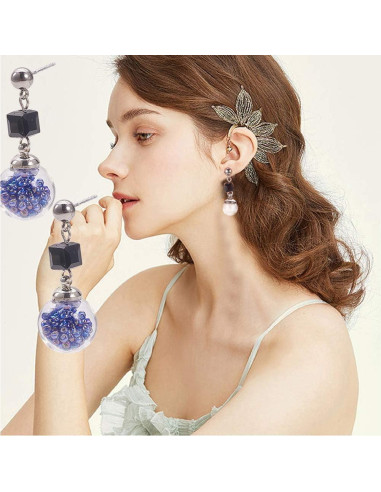 50 Mini Botellas de Vidrio 10mm PH PandaHall con Tapas de Latón