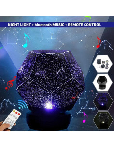 Proyector de Estrellas Sooncor WZXKD-01 Luz Nocturna Bluetooth 2