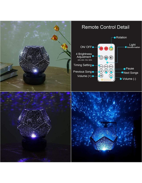 Proyector de Estrellas Sooncor WZXKD-01 Luz Nocturna Bluetooth