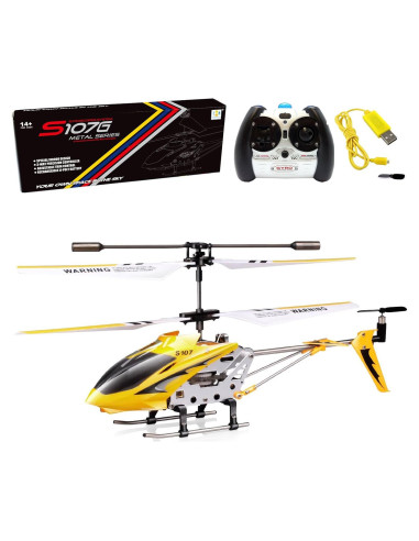 Helicóptero RC Syma S107G 3 Canales Giroscopio Amarillo