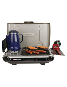 Parrilla y Estufa Coleman Mesa 2-en-1 20000 BTUs Gas Propano