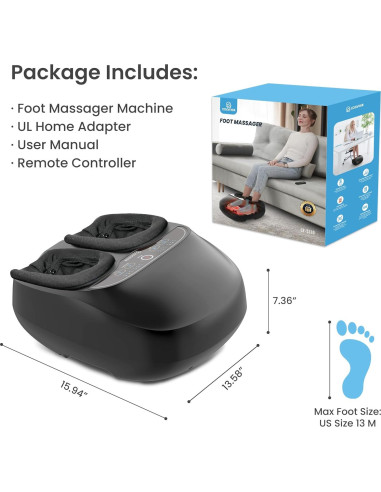 Masajeador de Pies COMFIER con Calor y Control Remoto