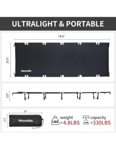 Cama de Camping Naturehike NH20JJ001 Plegable Ultraligera 2