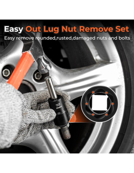 Juego de Extractores de Tuercas de Rueda TOPME 10 Piezas 1/2"