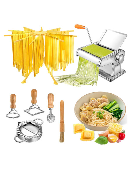 Máquina de Pasta Baderke Manual con Soporte y Cortadores