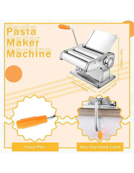 Máquina de Pasta Baderke Manual con Soporte y Cortadores