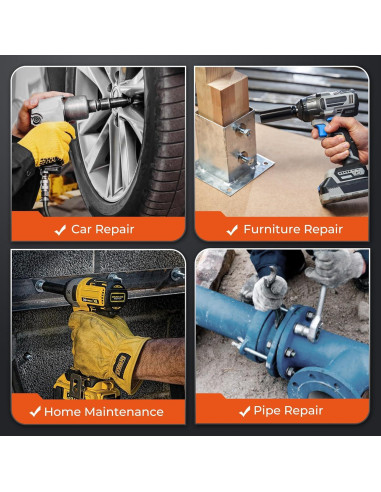 Juego de Extractores de Tuercas de Rueda TOPME 10 Piezas 1/2"