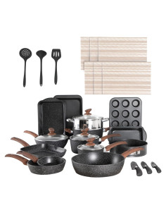 Juego de Ollas y Sartenes 30 Piezas DishDelight Antiadherente