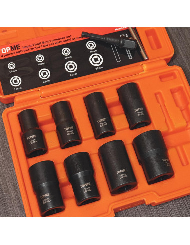 Juego de Extractores de Tuercas de Rueda TOPME 10 Piezas 1/2"