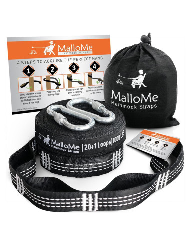 Cintas de Hamaca MalloMe XL - 2 Cintas 3,66 m 2000 kg
