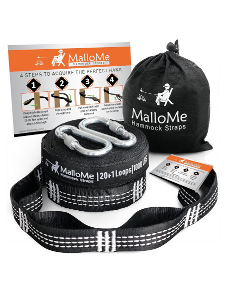 Cintas de Hamaca MalloMe XL - 2 Cintas 3,66 m 2000 kg