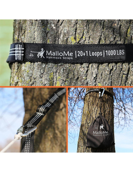 Cintas de Hamaca MalloMe XL - 2 Cintas 3,66 m 2000 kg