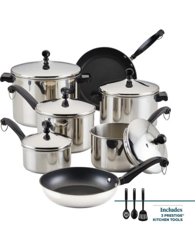 Juego de Ollas y Sartenes Farberware Classic 15 Piezas