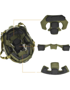 Casco Táctico Airsoft Hdlsina HL-09 Verde con Auriculares 2