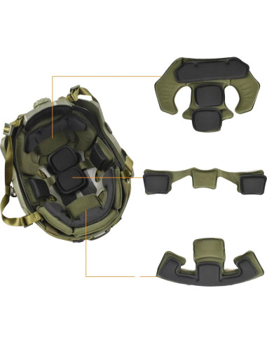 Casco Táctico Airsoft Hdlsina HL-09 Verde con Auriculares