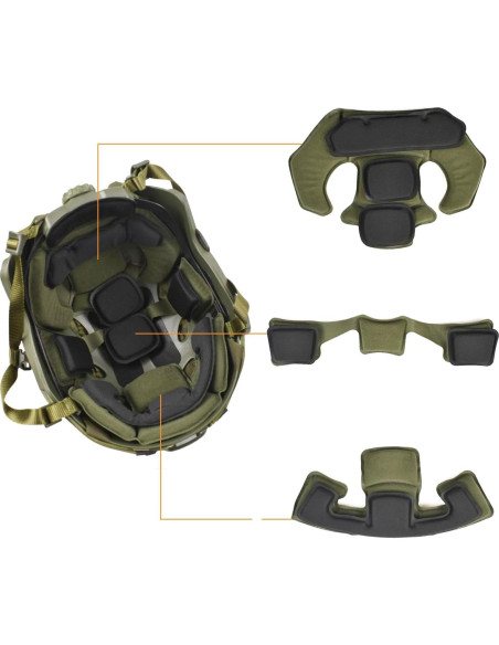 Casco Táctico Airsoft Hdlsina HL-09 Verde con Auriculares