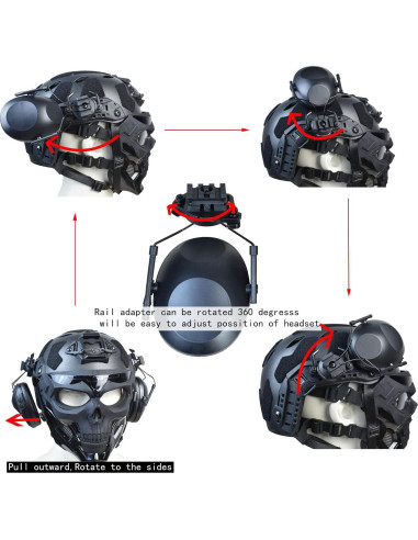 Máscara Táctica Completa Hdlsina HL-31 con Auriculares