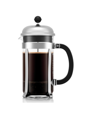 Cafetera de Émbolo Bodum 1L Chambord Acero y Vidrio